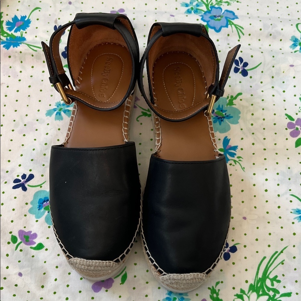 See By Chlo Glyn Leather Espadrilles - 38